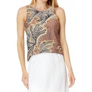 NEW NIC + ZOE dotty palms tank in neutral multi